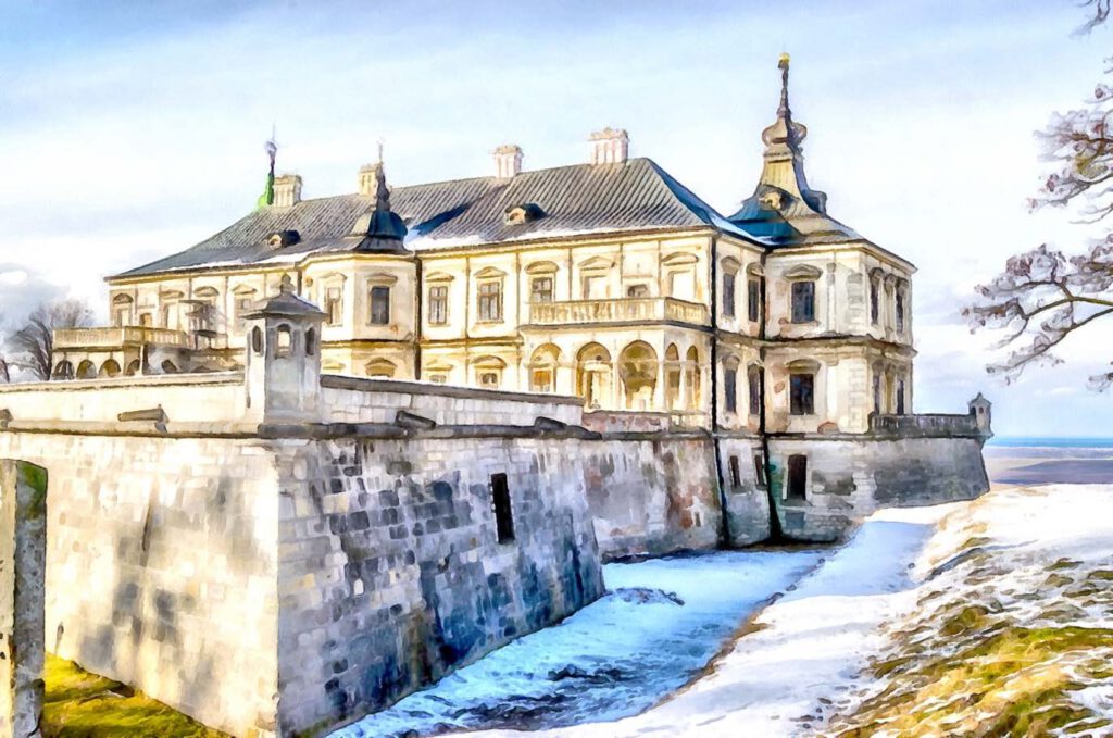 rysunek zamku w Ukrainie